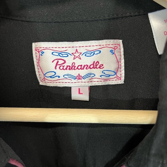 Panhandle Women's Western Button Down Shirt Black Retro Aztec Size Large - Picture 6 of 6